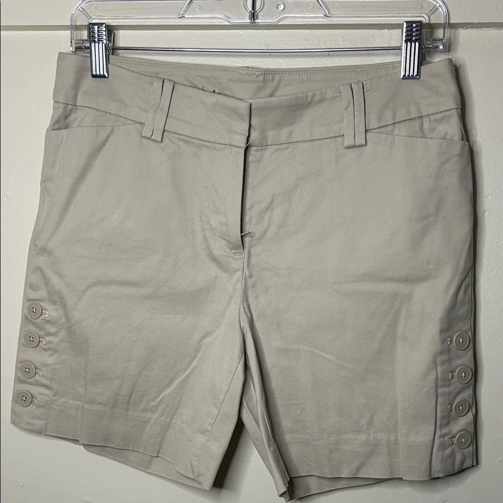 Talbots Beige Button-Accent Bermudas